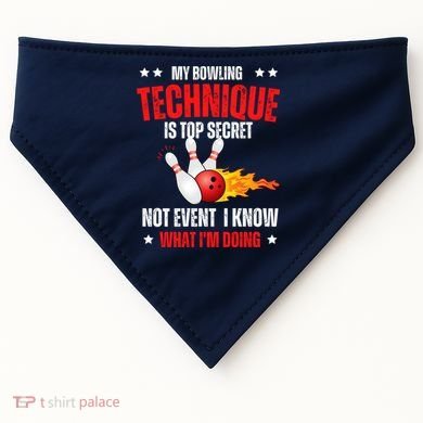 My Bowling Technique Is Top Secret Cool Bowling Design wo USA-Made Doggie Bandana