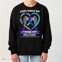 Miss Brother Teal Purple Suicide Awareness Prevention Heart Cool Gift Women's Sweatshirt thumb 0