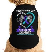 Miss Brother Teal Purple Suicide Awareness Prevention Heart Cool Gift Doggie Tank thumb 0