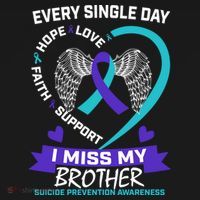 Miss Brother Teal Purple Suicide Awareness Prevention Heart Cool Gift Women's Hoodie thumb 2