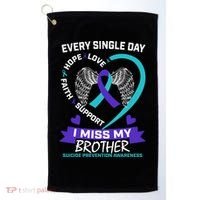 Miss Brother Teal Purple Suicide Awareness Prevention Heart Cool Gift Golf Towel thumb 0