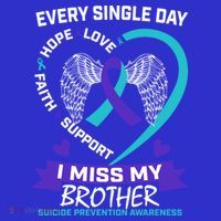 Miss Brother Teal Purple Suicide Awareness Prevention Heart Cool Gift Women's Tank Top thumb 5