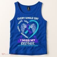 Miss Brother Teal Purple Suicide Awareness Prevention Heart Cool Gift Tank Top thumb 2