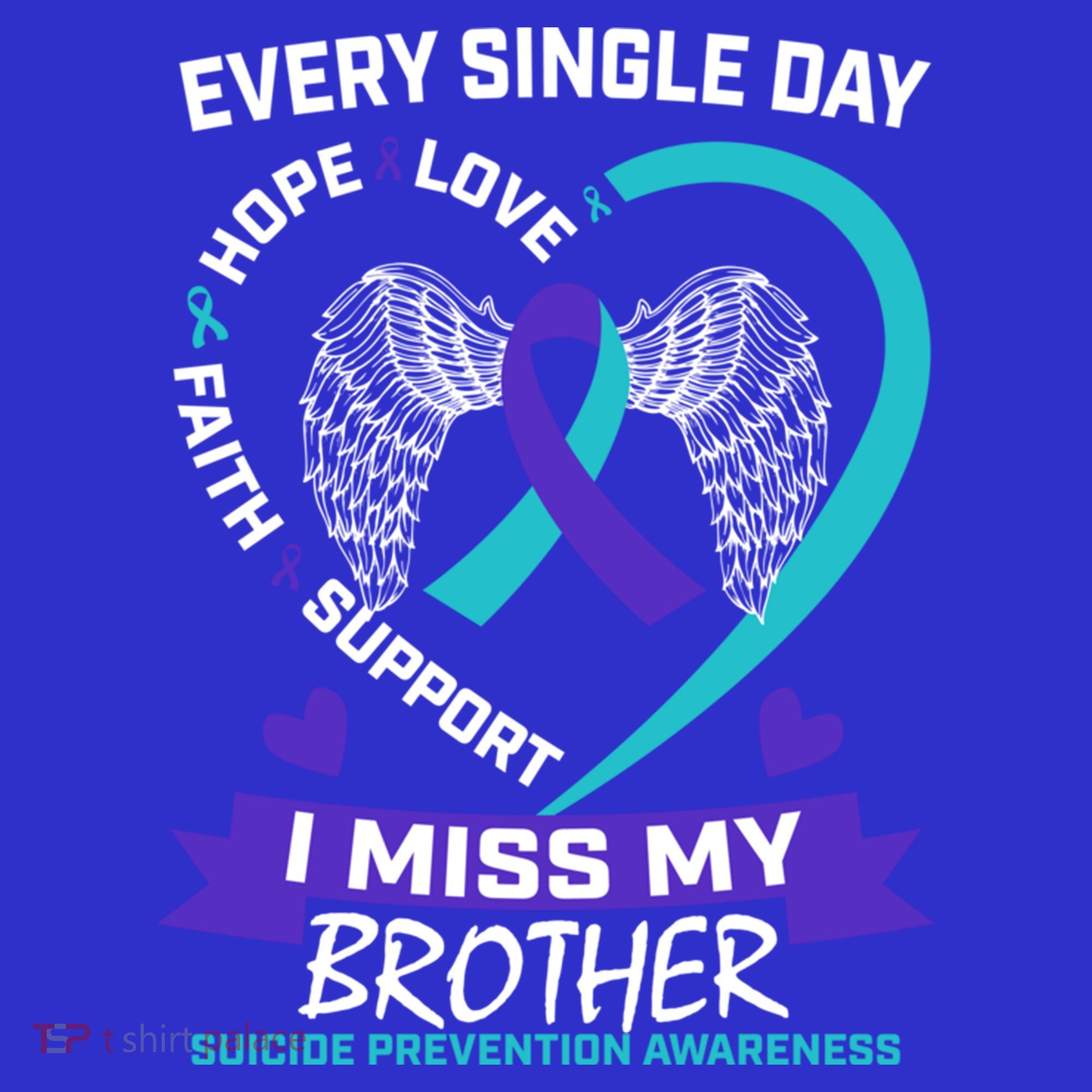 Miss Brother Teal Purple Suicide Awareness Prevention Heart Cool Gift Tank Top