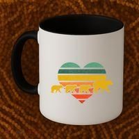Mama Bear Three Cubs Retro Heart Mothers Day Gift Funny Gift Coffee Mug thumb 2