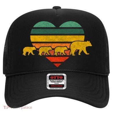 Mama Bear Three Cubs Retro Heart Mothers Day Gift Funny Gift Hat