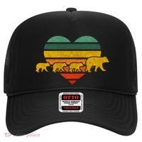 Mama Bear Three Cubs Retro Heart Mothers Day Gift Funny Gift Hat thumb 0