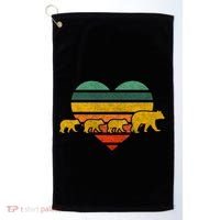 Mama Bear Three Cubs Retro Heart Mothers Day Gift Funny Gift Golf Towel thumb 0