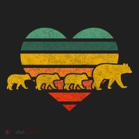 Mama Bear Three Cubs Retro Heart Mothers Day Gift Funny Gift Golf Towel thumb 3