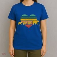 Mama Bear Three Cubs Retro Heart Mothers Day Gift Funny Gift T-Shirt thumb 4
