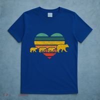 Mama Bear Three Cubs Retro Heart Mothers Day Gift Funny Gift T-Shirt thumb 5