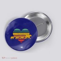 Mama Bear Three Cubs Retro Heart Mothers Day Gift Funny Gift Button thumb 0