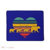 Mama Bear Three Cubs Retro Heart Mothers Day Gift Funny Gift Mousepad thumb 0