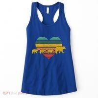 Mama Bear Three Cubs Retro Heart Mothers Day Gift Funny Gift Women's Tank Top thumb 0