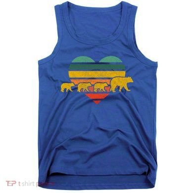 Mama Bear Three Cubs Retro Heart Mothers Day Gift Funny Gift Tank Top