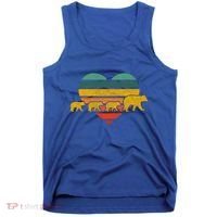 Mama Bear Three Cubs Retro Heart Mothers Day Gift Funny Gift Tank Top thumb 0