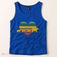 Mama Bear Three Cubs Retro Heart Mothers Day Gift Funny Gift Tank Top thumb 2