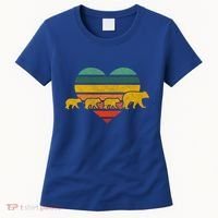 Mama Bear Three Cubs Retro Heart Mothers Day Gift Funny Gift Women's T-Shirt thumb 0