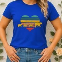 Mama Bear Three Cubs Retro Heart Mothers Day Gift Funny Gift Women's T-Shirt thumb 2