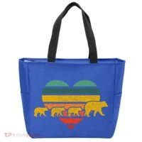 Mama Bear Three Cubs Retro Heart Mothers Day Gift Funny Gift Tote Bag thumb 0