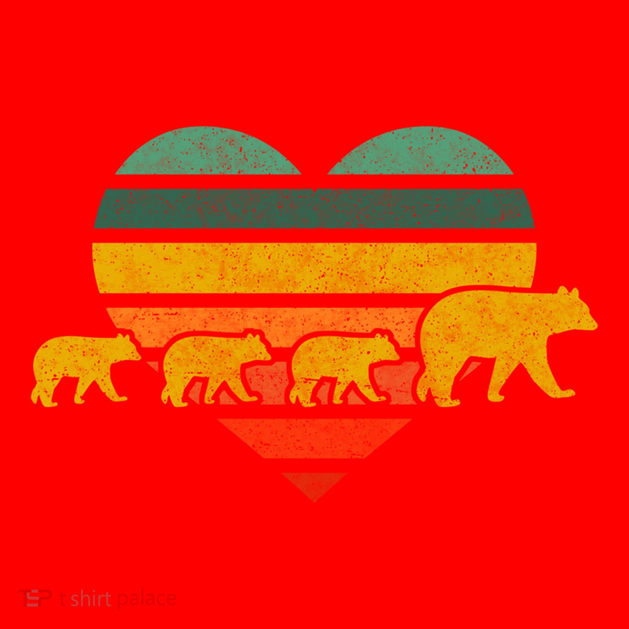 Mama Bear Three Cubs Retro Heart Mothers Day Gift Funny Gift Santa Hat