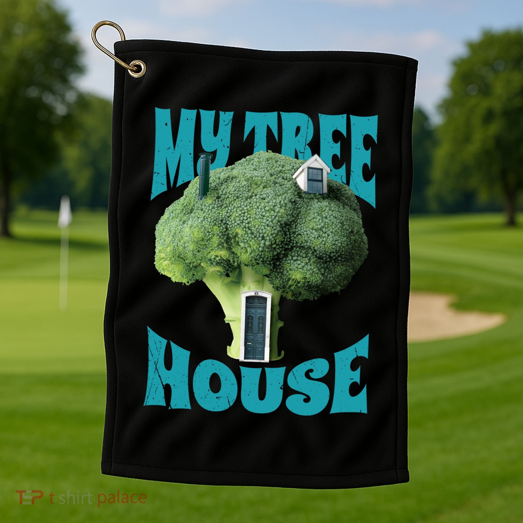 My Broccoli Tree House Funny Golf Towel