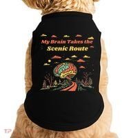 My Brain Takes The Scenic Route Doggie Tank thumb 0