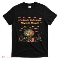 My Brain Takes The Scenic Route T-Shirt thumb 0