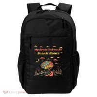 My Brain Takes The Scenic Route Backpack thumb 0