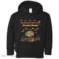 My Brain Takes The Scenic Route Toddler Hoodie thumb 0