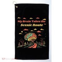 My Brain Takes The Scenic Route Golf Towel thumb 0