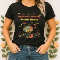 My Brain Takes The Scenic Route Women's T-Shirt thumb 2