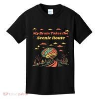 My Brain Takes The Scenic Route Kids T-Shirt thumb 0