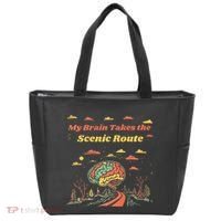 My Brain Takes The Scenic Route Tote Bag thumb 0