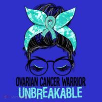 Messy Bun Teal Ribbon Ovarian Cancer Warrior Unbreakable Funny Gift Visor thumb 3