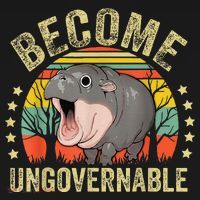 Moodeng Become Ungovernable Funny Baby Hippo Moo Deng Joke Bucket Hat thumb 4