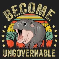Moodeng Become Ungovernable Funny Baby Hippo Moo Deng Joke Hat thumb 2