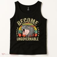 Moodeng Become Ungovernable Funny Baby Hippo Moo Deng Joke Tank Top thumb 2