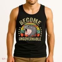 Moodeng Become Ungovernable Funny Baby Hippo Moo Deng Joke Tank Top thumb 3