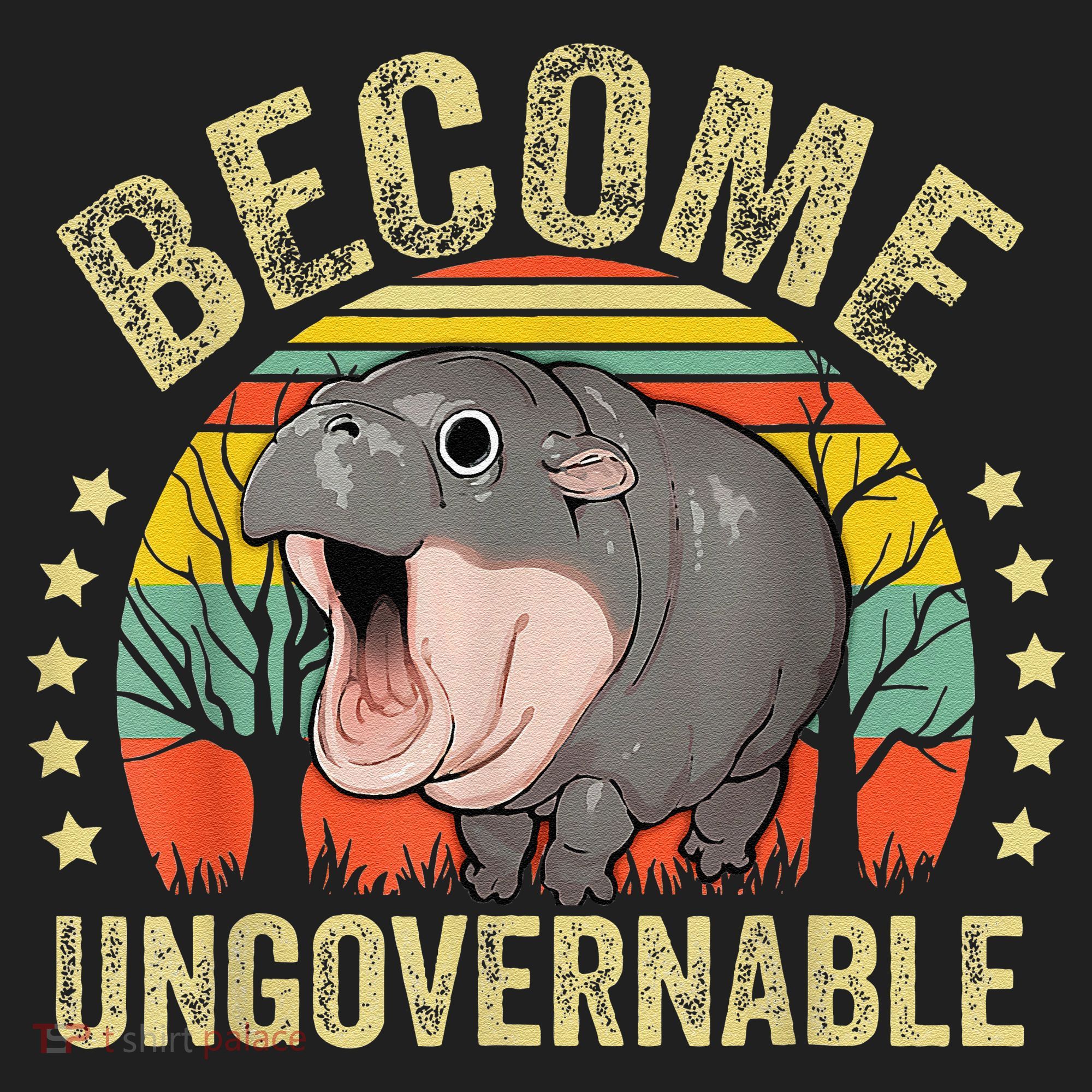 Moodeng Become Ungovernable Funny Baby Hippo Moo Deng Joke Golf Towel