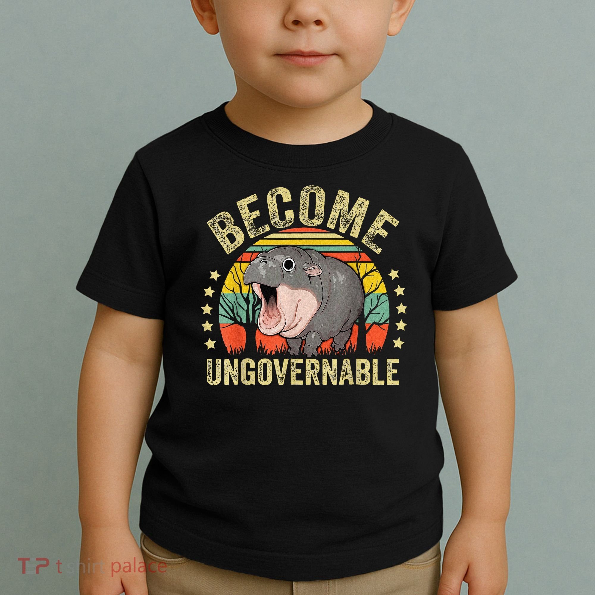 Moodeng Become Ungovernable Funny Baby Hippo Moo Deng Joke Toddler T-Shirt