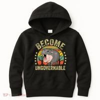 Moodeng Become Ungovernable Funny Baby Hippo Moo Deng Joke Kids Hoodie thumb 0