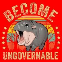 Moodeng Become Ungovernable Funny Baby Hippo Moo Deng Joke Santa Hat thumb 1