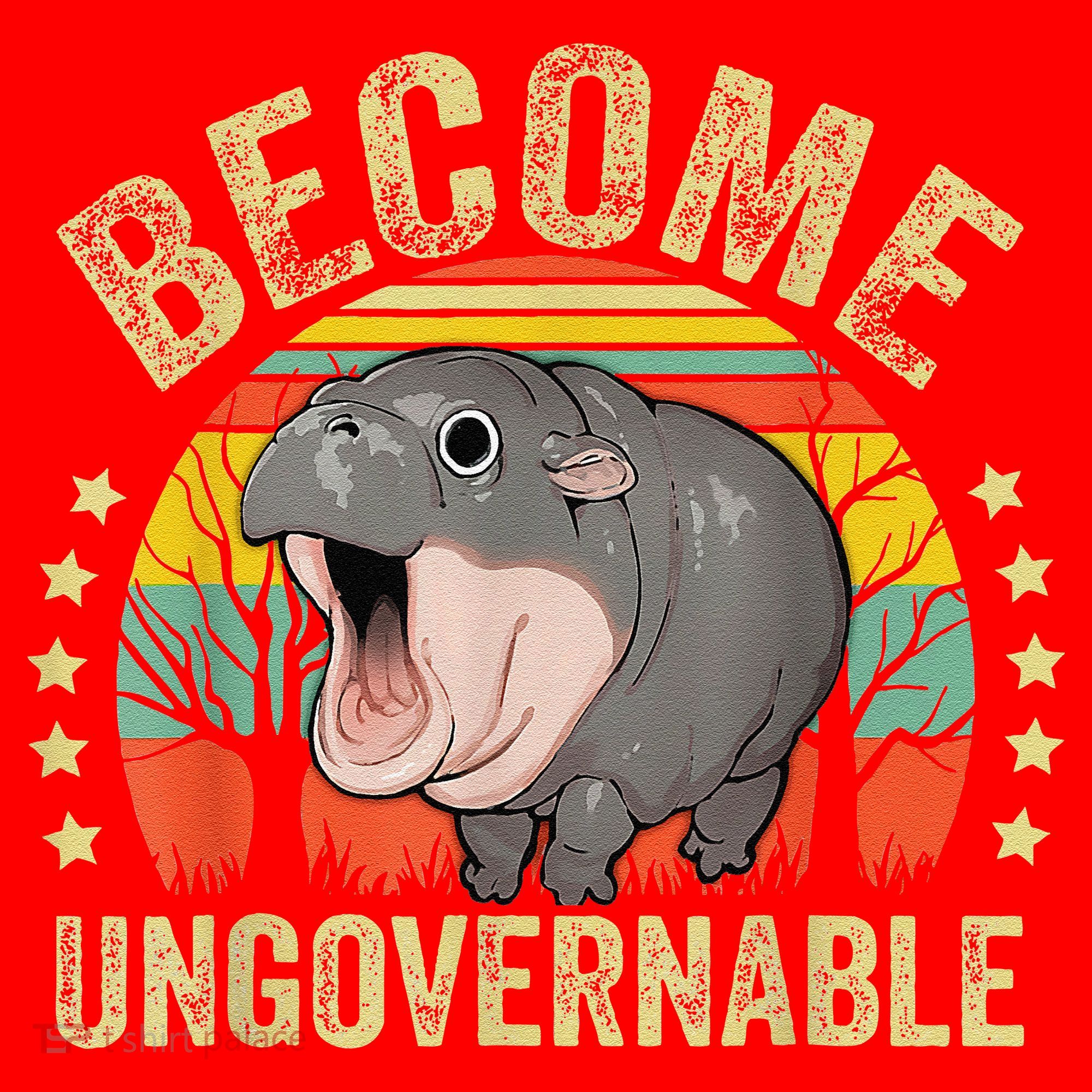 Moodeng Become Ungovernable Funny Baby Hippo Moo Deng Joke Santa Hat
