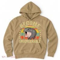 Moodeng Become Ungovernable Funny Baby Hippo Moo Deng Joke Hoodie thumb 0