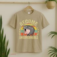 Moodeng Become Ungovernable Funny Baby Hippo Moo Deng Joke T-Shirt thumb 2