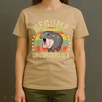 Moodeng Become Ungovernable Funny Baby Hippo Moo Deng Joke T-Shirt thumb 4