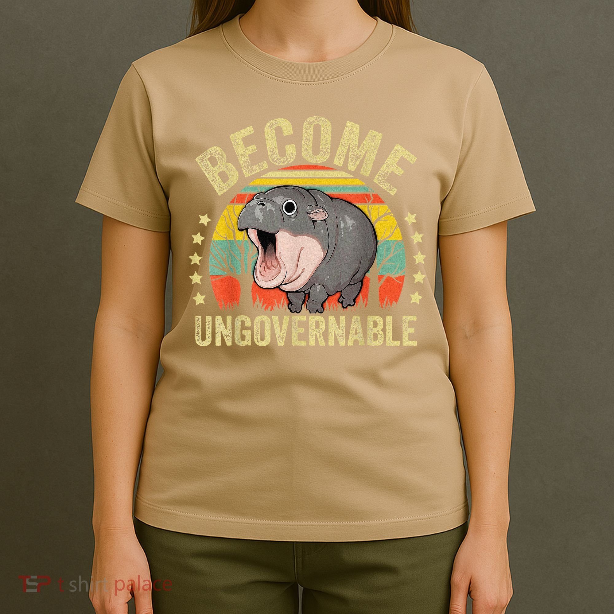 Moodeng Become Ungovernable Funny Baby Hippo Moo Deng Joke T-Shirt