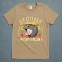 Moodeng Become Ungovernable Funny Baby Hippo Moo Deng Joke T-Shirt thumb 5