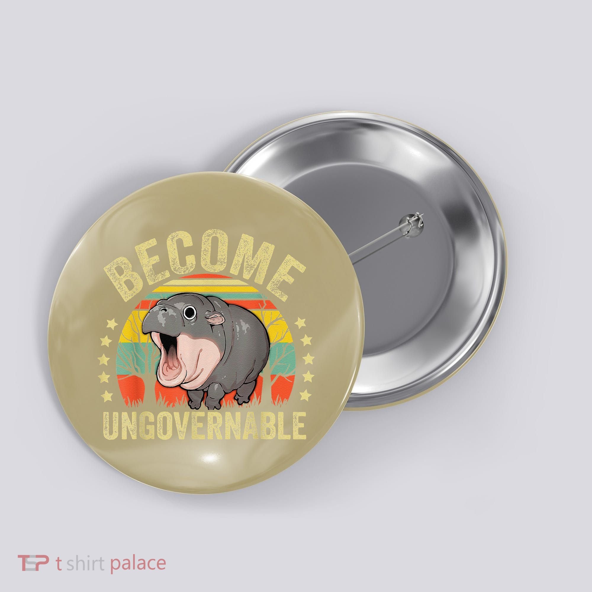 Moodeng Become Ungovernable Funny Baby Hippo Moo Deng Joke Button